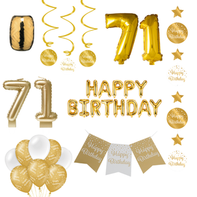 71 jaar Verjaardag Versiering Pakket Gold