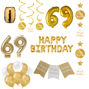 69 jaar Verjaardag Versiering Pakket Gold 69 jaar Verjaardag Versiering Pakket Gold