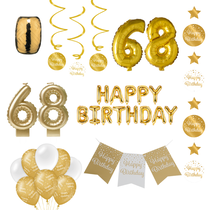 68 jaar Verjaardag Versiering Pakket Gold