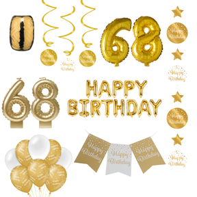 68 jaar Verjaardag Versiering Pakket Gold