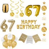 67 jaar Verjaardag Versiering Pakket Gold