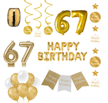 67 jaar Verjaardag Versiering Pakket Gold