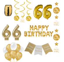 66 jaar Verjaardag Versiering Pakket Gold