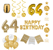 64 jaar Verjaardag Versiering Pakket Gold