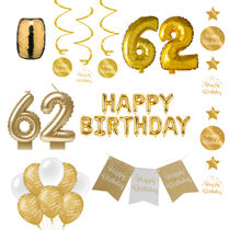 62 jaar Verjaardag Versiering Pakket Gold