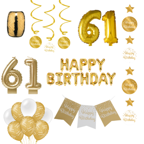 61 jaar Verjaardag Versiering Pakket Gold