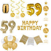 59 jaar Verjaardag Versiering Pakket Gold 59 jaar Verjaardag Versiering Pakket Gold
