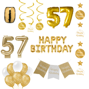57 jaar Verjaardag Versiering Pakket Gold 57 jaar Verjaardag Versiering Pakket Gold