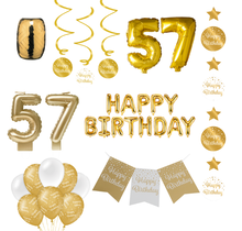 57 jaar Verjaardag Versiering Pakket Gold