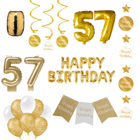 57 jaar Verjaardag Versiering Pakket Gold