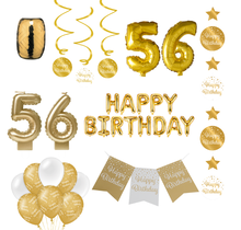 56 jaar Verjaardag Versiering Pakket Gold