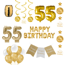 55 jaar Verjaardag Versiering Pakket Gold