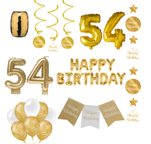 54 jaar Verjaardag Versiering Pakket Gold
