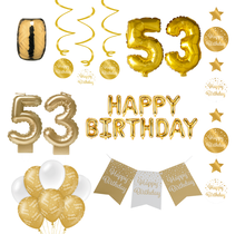 53 jaar Verjaardag Versiering Pakket Gold