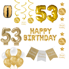 53 jaar Verjaardag Versiering Pakket Gold