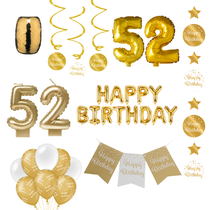 52 jaar Verjaardag Versiering Pakket Gold