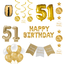 51 jaar Verjaardag Versiering Pakket Gold
