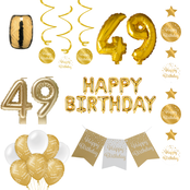 49 jaar Verjaardag Versiering Pakket Gold