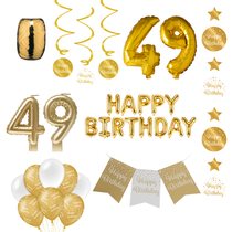 49 jaar Verjaardag Versiering Pakket Gold