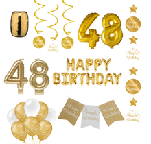 48 jaar Verjaardag Versiering Pakket Gold