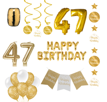 47 jaar Verjaardag Versiering Pakket Gold