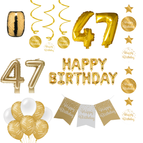 47 jaar Verjaardag Versiering Pakket Gold