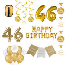 46 jaar Verjaardag Versiering Pakket Gold