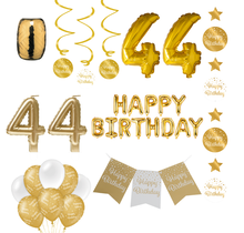 44 jaar Verjaardag Versiering Pakket Gold