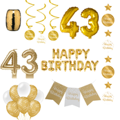 43 jaar Verjaardag Versiering Pakket Gold 43 jaar Verjaardag Versiering Pakket Gold