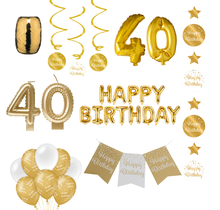 40 jaar Verjaardag Versiering Pakket Gold
