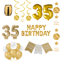 35 jaar Verjaardag Versiering Pakket Gold