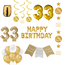 Feest-vieren 33 jaar Verjaardag Versiering Pakket Gold Feest-vieren 33 jaar Verjaardag Versiering Pakket Gold