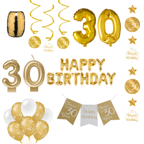 30 jaar Verjaardag Versiering Pakket Gold