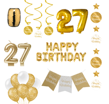 27 jaar Verjaardag Versiering Pakket Gold