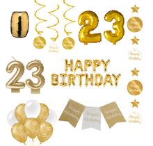 23 jaar Verjaardag Versiering Pakket Gold