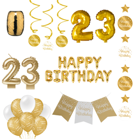23 jaar Verjaardag Versiering Pakket Gold