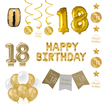 18 jaar Verjaardag Versiering Pakket Gold