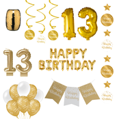 13 jaar Verjaardag Versiering Pakket Gold 13 jaar Verjaardag Versiering Pakket Gold