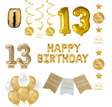 13 jaar Verjaardag Versiering Pakket Gold