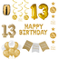 Feest-vieren 13 jaar Verjaardag Versiering Pakket Gold Feest-vieren 13 jaar Verjaardag Versiering Pakket Gold