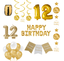 12 jaar Verjaardag Versiering Pakket Gold