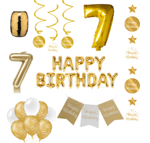 7 jaar Verjaardag Versiering Pakket Gold