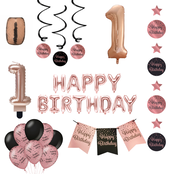 1 jaar Verjaardag Versiering Pakket Rose Gold