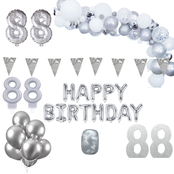 88 jaar Verjaardag Versiering Pakket Zilver XL