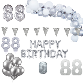88 jaar Verjaardag Versiering Pakket Zilver XL
