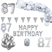 87 jaar Verjaardag Versiering Pakket Zilver XL