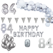 84 jaar Verjaardag Versiering Pakket Zilver XL