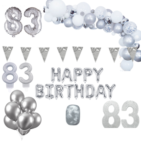 83 jaar Verjaardag Versiering Pakket Zilver XL