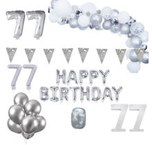 77 jaar Verjaardag Versiering Pakket Zilver XL