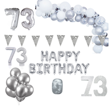 73 jaar Verjaardag Versiering Pakket Zilver XL